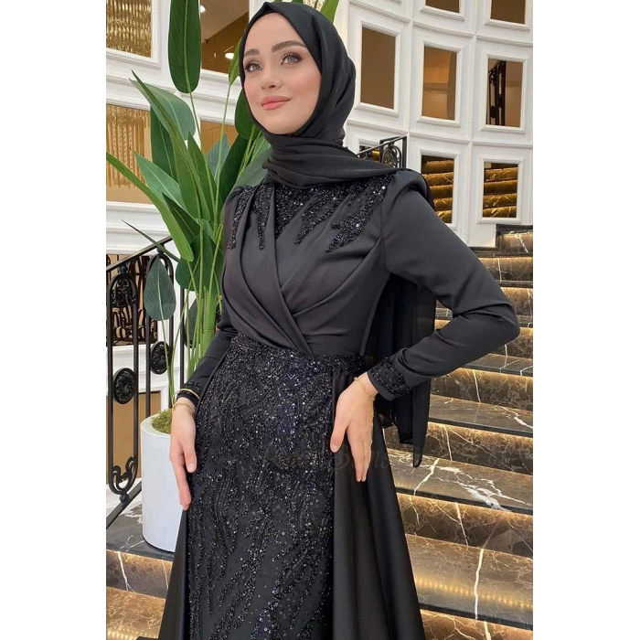 Pınar Şems Hafsa Abiye Siyah