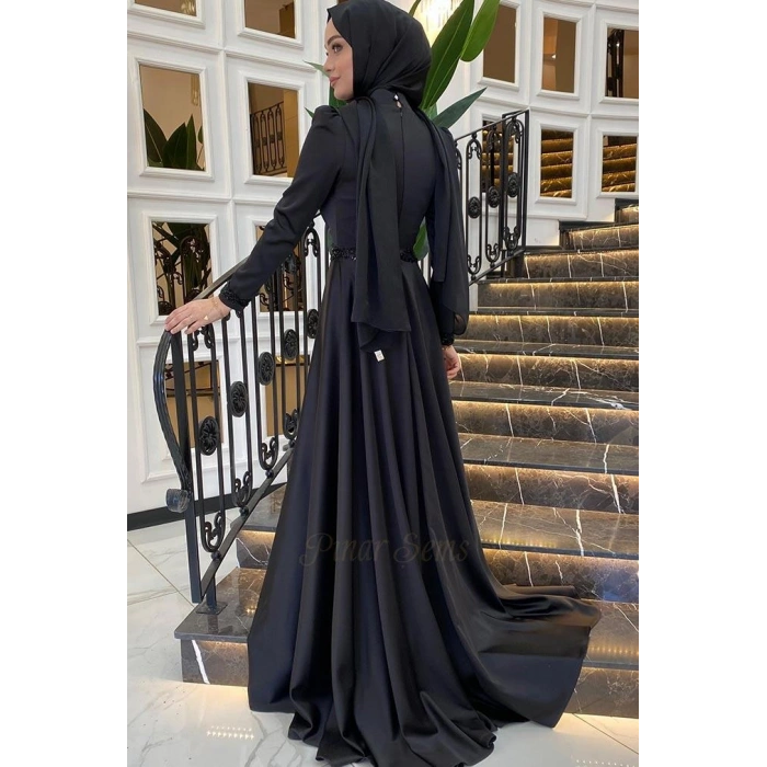 Pınar Şems Hafsa Abiye Siyah