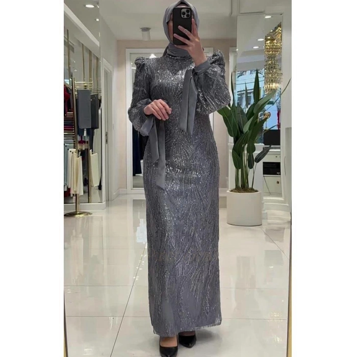 Pınar Şems Hale Abiye Antrasit