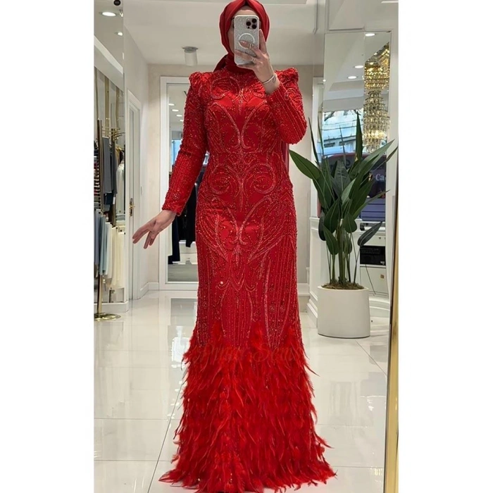 Pınar Şems İlkay Abiye Kırmızı