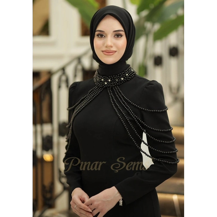 Pınar Şems İnci Nur Abiye Siyah