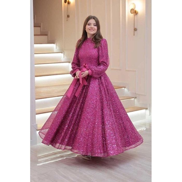 Pınar Şems Işıl Abiye Fuşya