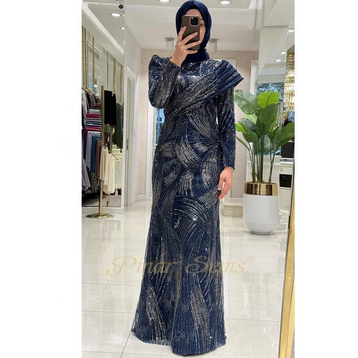 Pınar Şems Katre Abiye Lacivert