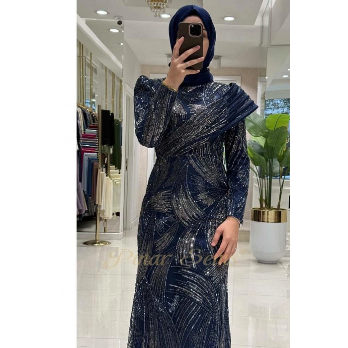 Pınar Şems Katre Abiye Lacivert