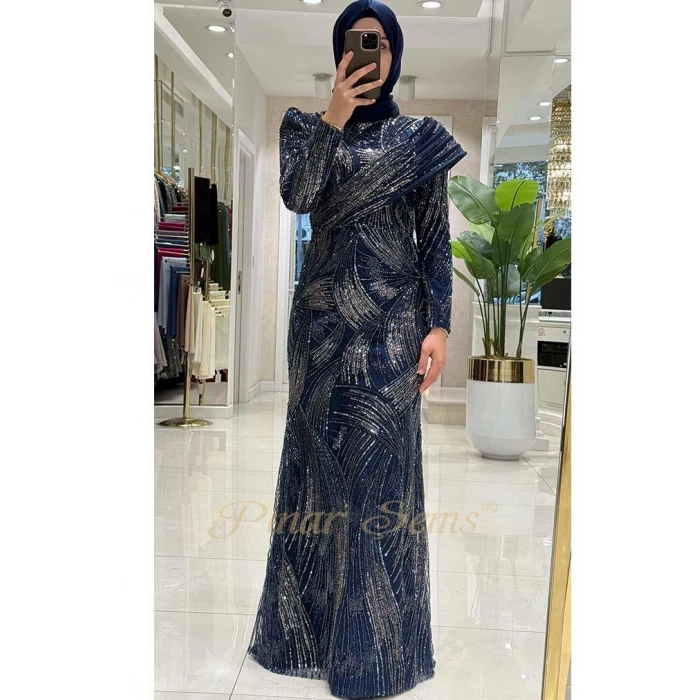 Pınar Şems Katre Abiye Lacivert