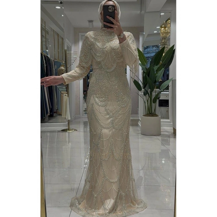 Pınar Şems Lavanta Abiye Gold