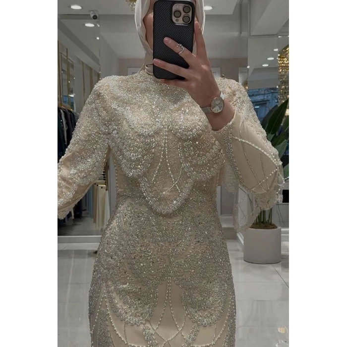 Pınar Şems Lavanta Abiye Gold