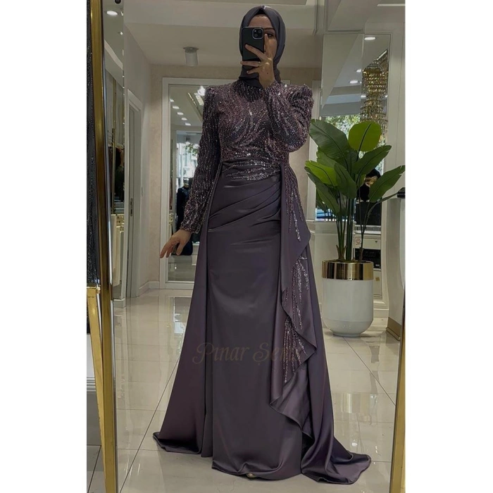 Pınar Şems Letafet Abiye Lila