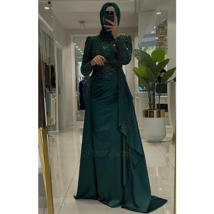 Pınar Şems Letafet Abiye Zümrüt