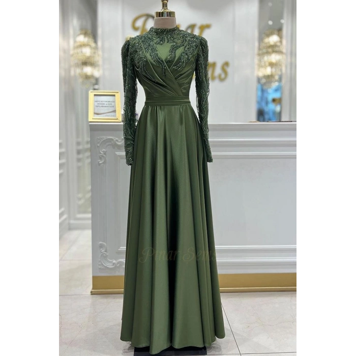 Pınar Şems Melis Abiye Ceviz Yeşili