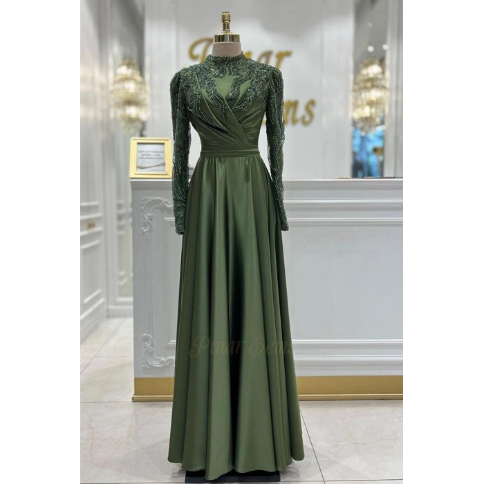 Pınar Şems Melis Abiye Ceviz Yeşili