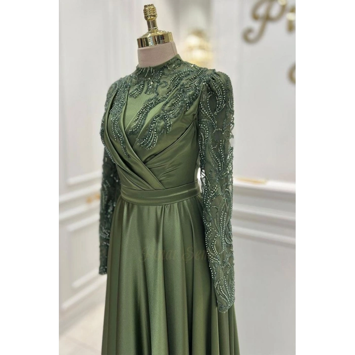 Pınar Şems Melis Abiye Ceviz Yeşili