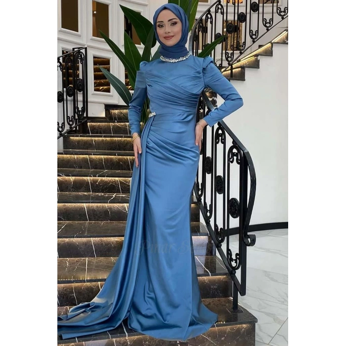 Pınar Şems Mina Abiye İndigo