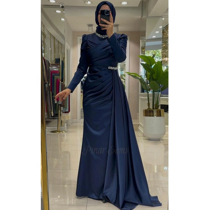 Pınar Şems Mina Abiye Lacivert