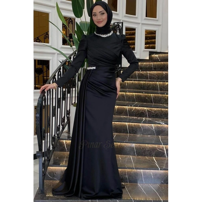 Pınar Şems Mina Abiye Siyah