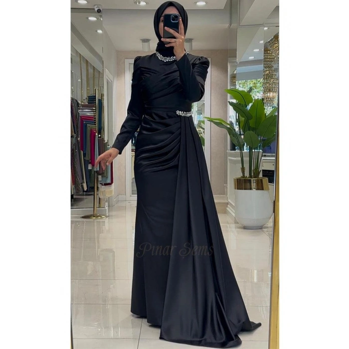 Pınar Şems Mina Abiye Siyah