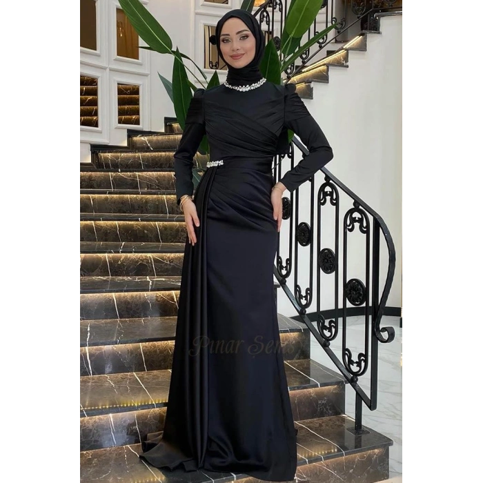 Pınar Şems Mina Abiye Siyah