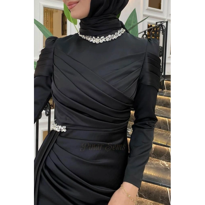 Pınar Şems Mina Abiye Siyah