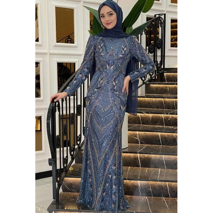 Pınar Şems Nigar Abiye İndigo