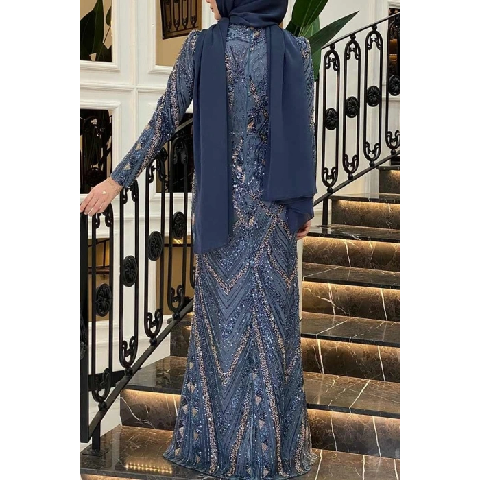 Pınar Şems Nigar Abiye İndigo