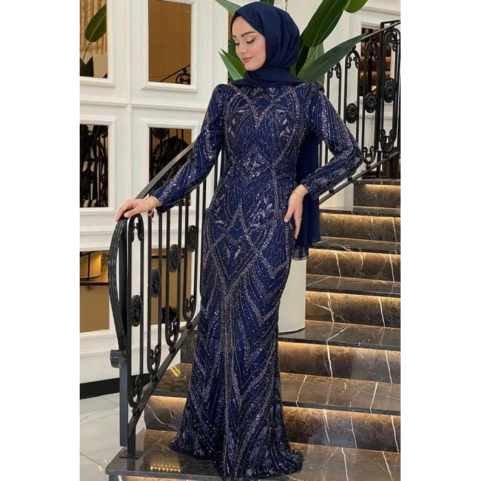 Pınar Şems Nigar Abiye Lacivert