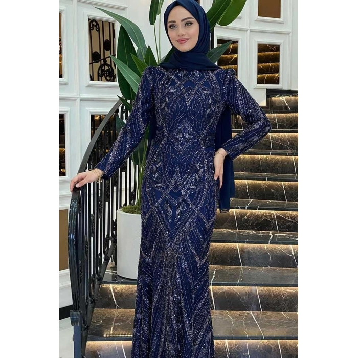 Pınar Şems Nigar Abiye Lacivert