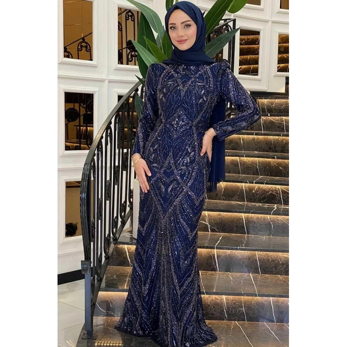 Pınar Şems Nigar Abiye Lacivert