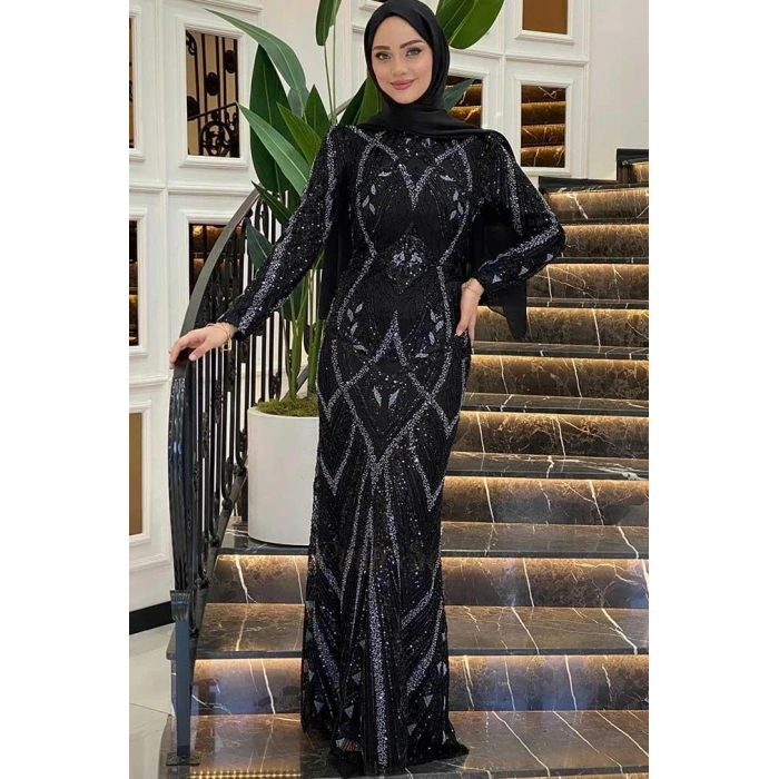 Pınar Şems Nigar Abiye Siyah