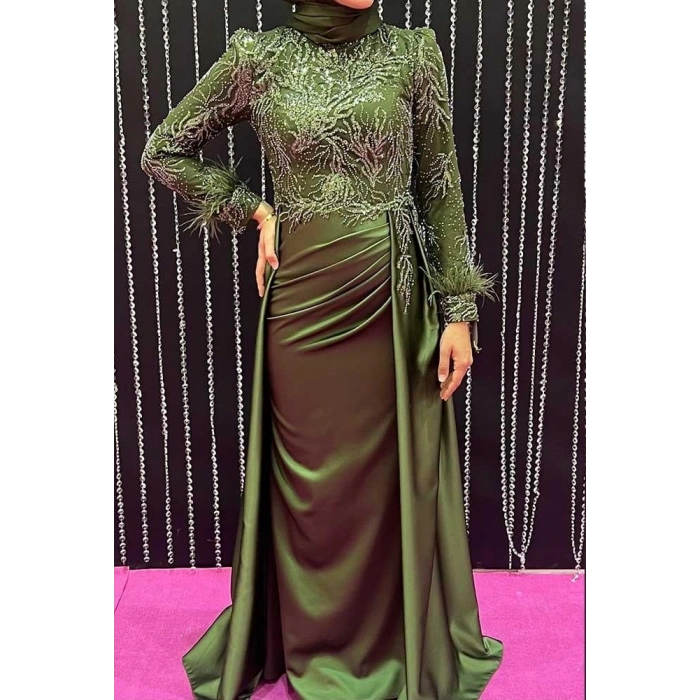 Pınar Şems Nihal Abiye Ceviz Yeşili