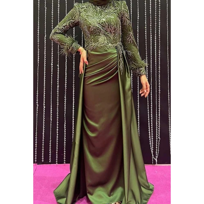 Pınar Şems Nihal Abiye Ceviz Yeşili