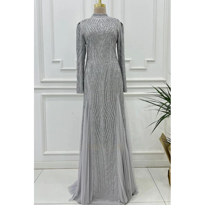 Pınar Şems Nilay Abiye Gri