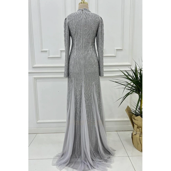 Pınar Şems Nilay Abiye Gri