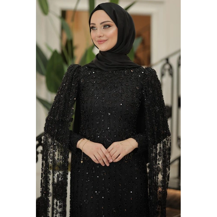 Pınar Şems Rabia Abiye Siyah