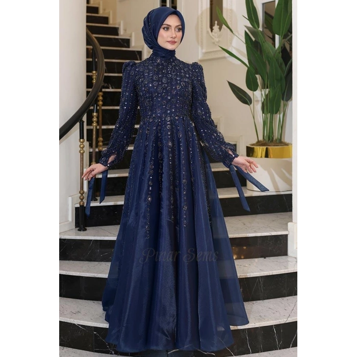 Pınar Şems Reyhan Abiye Lacivert