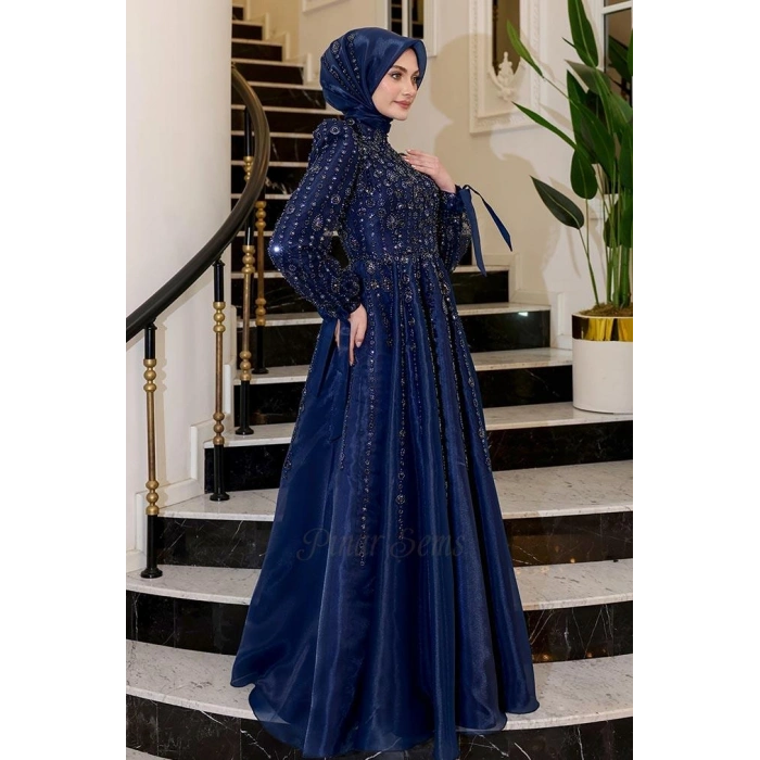 Pınar Şems Reyhan Abiye Lacivert