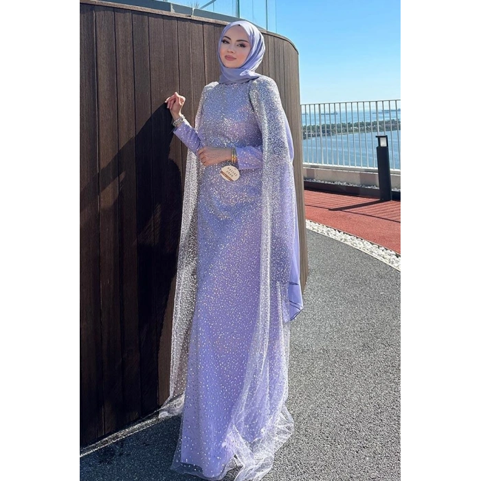 Pınar Şems Samanyolu Abiye Lila