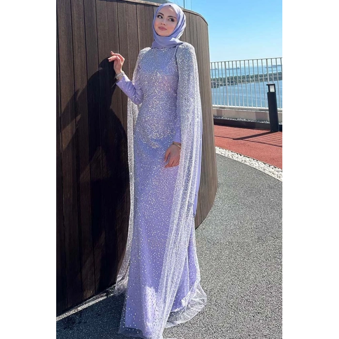 Pınar Şems Samanyolu Abiye Lila