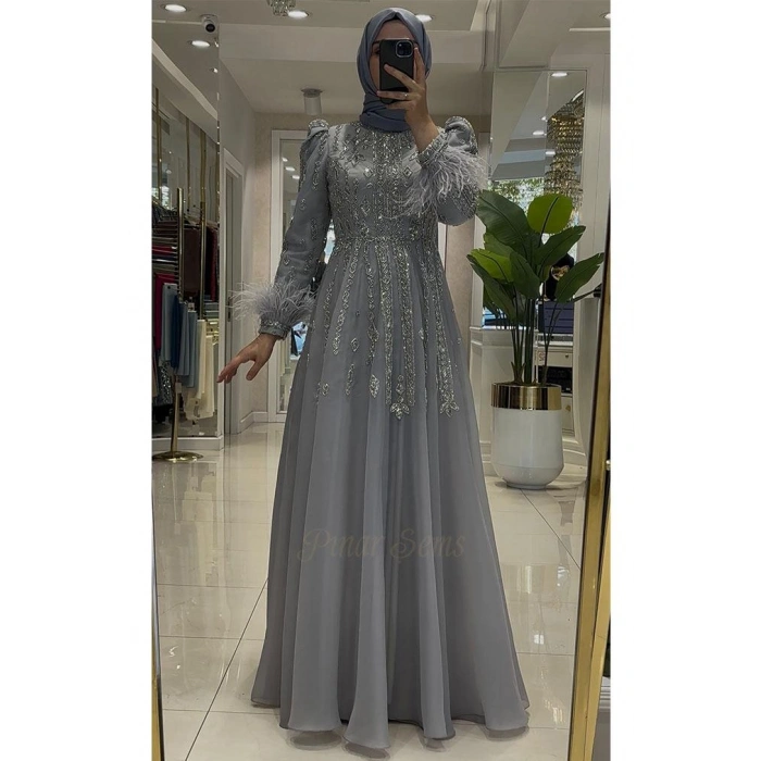 Pınar Şems Sema Abiye Gri