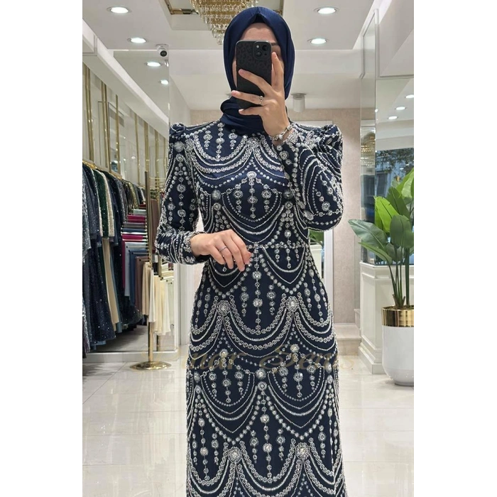 Pınar Şems Serin Abiye Lacivert