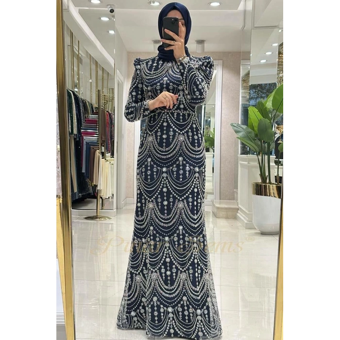 Pınar Şems Serin Abiye Lacivert