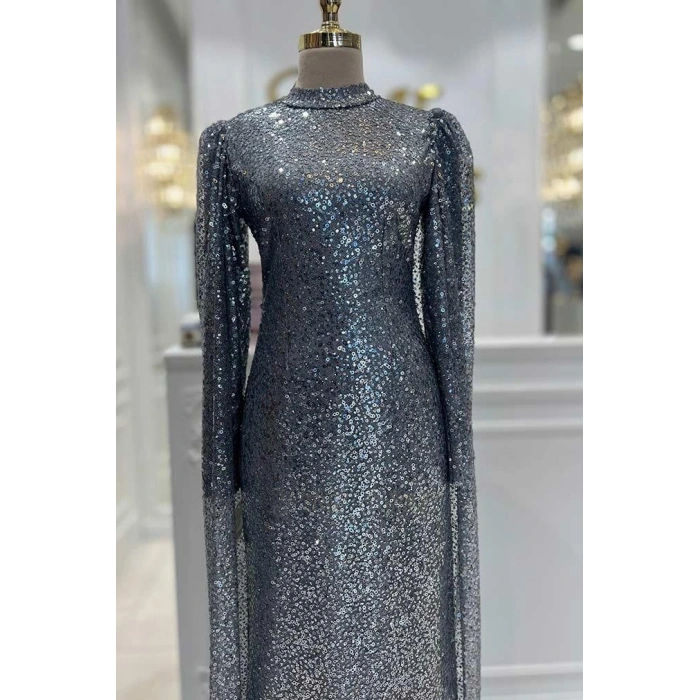 Pınar Şems Sürpriz Abiye Antrasit