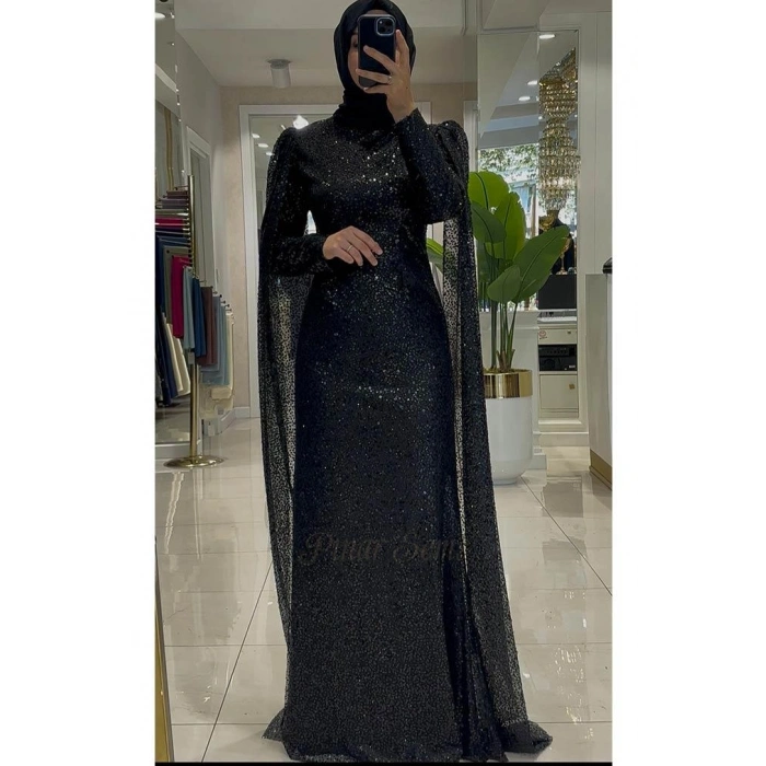 Pınar Şems Sürpriz Abiye Siyah