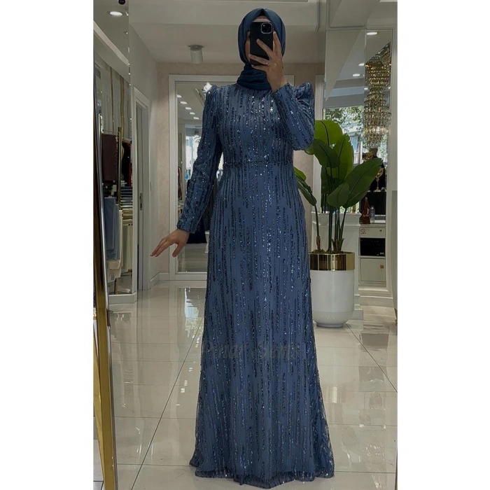 Pınar Şems Verda Abiye İndigo