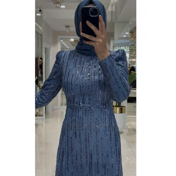 Pınar Şems Verda Abiye İndigo