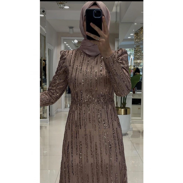 Pınar Şems Verda Abiye Kahverengi