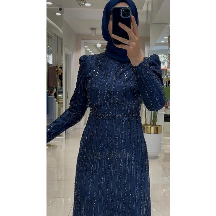 Pınar Şems Verda Abiye Lacivert