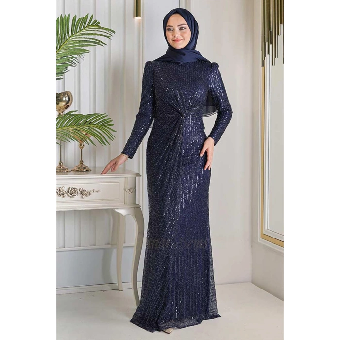 Pınar Şems Yeni Efser Abiye Lacivert