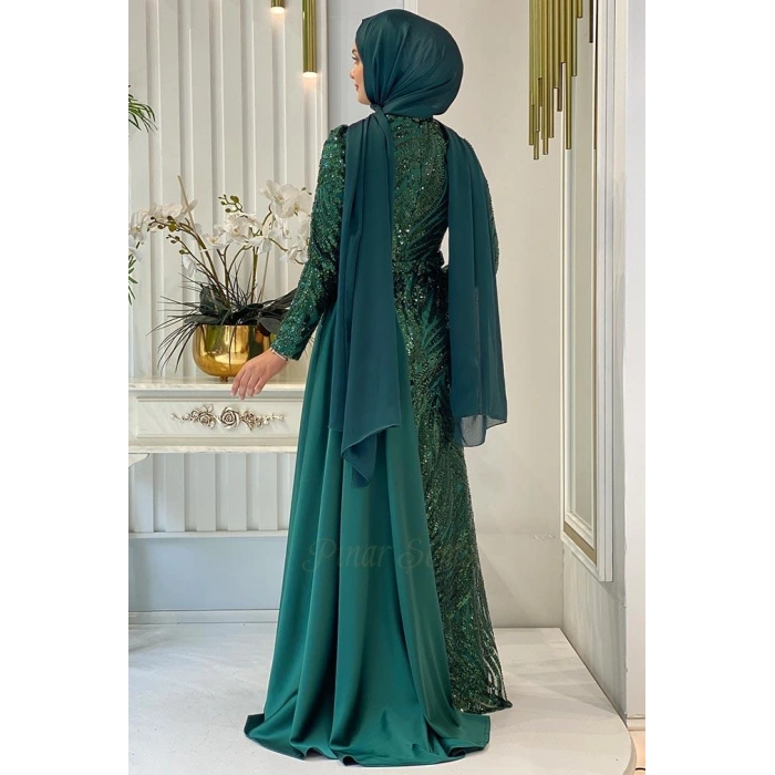 Pınar Şems Yeni Hayrunisa Abiye Zümrüt