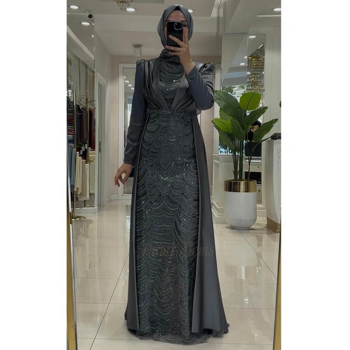 Pınar Şems Yeni İnci Abiye Antrasit