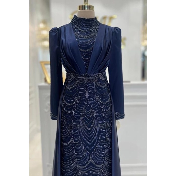 Pınar Şems Yeni İnci Abiye Lacivert